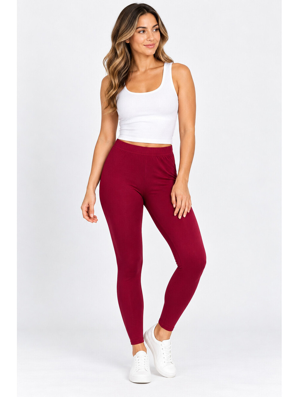 Agnes & Dora Women’s Leggings S/M Red Wine Burgundy Solid NWT